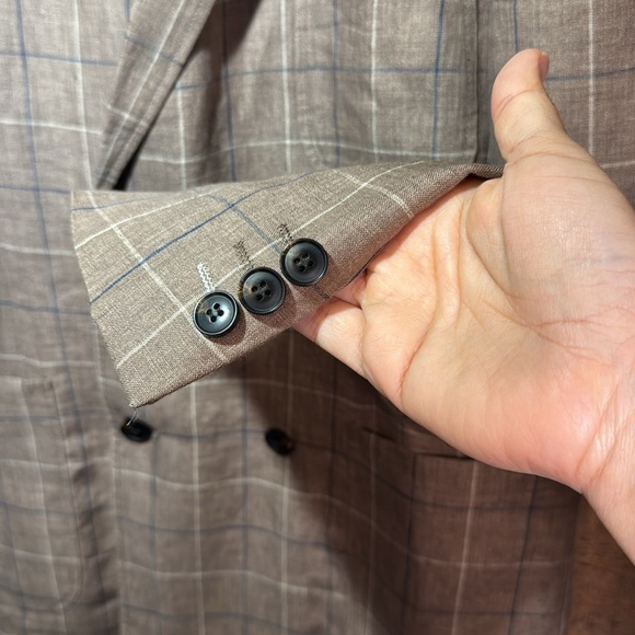 Frank and Oak Laurier Fit Linen Double Breasted Sports Coat Blazer size 38R - Picture 4 of 12